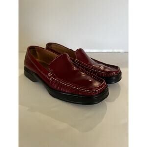 Coach Women's Burgundy Leather Penny Loafers